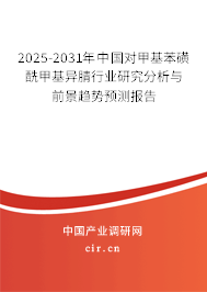 2025-2031年中國對甲基苯磺酰甲基異腈行業研究分析與前景趨勢預測報告