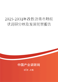 2025-2031年改性瀝青市場現狀調研分析及發展前景報告