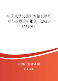 中國光伏防雷匯流箱發展現狀與前景分析報告（2025-2031年）