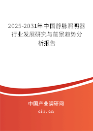 2025-2031年中國靜脈照明器行業發展研究與前景趨勢分析報告
