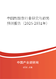 中國耐酸泵行業研究與趨勢預測報告（2025-2031年）