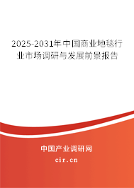 2025-2031年中國商業地毯行業市場調研與發展前景報告 2025-2031年中國商業地毯行業市場調研與發展前景報告