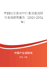 中國社交類APP行業深度調研與發展趨勢報告（2025-2031年）