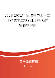 2025-2031年全球與中國十二水磷酸氫二鈉行業分析及前景趨勢報告