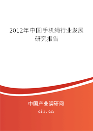 2012年中國(guó)手機(jī)繩行業(yè)發(fā)展研究報(bào)告