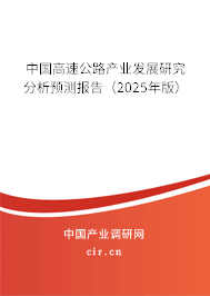 中國高速公路產業發展研究分析預測報告（2025年版）