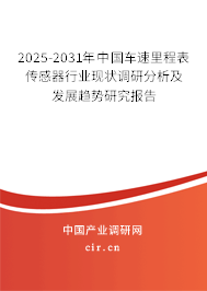 2025-2031年中國車速里程表傳感器行業現狀調研分析及發展趨勢研究報告