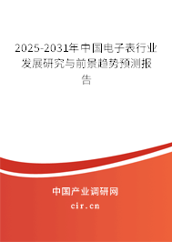 2025-2031年中國電子表行業發展研究與前景趨勢預測報告