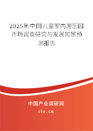 2025年中國兒童室內(nèi)游樂園市場調(diào)查研究與發(fā)展前景預(yù)測報(bào)告