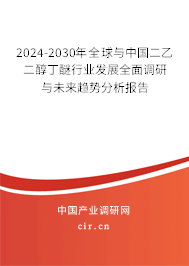 2024-2030年全球與中國二乙二醇丁醚行業發展全面調研與未來趨勢分析報告