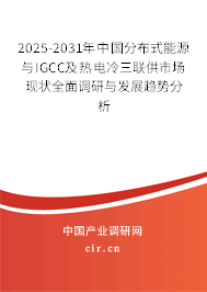 2025-2031年中國分布式能源與IGCC及熱電冷三聯供市場現狀全面調研與發展趨勢分析