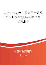2025-2031年中國集團電話系統行業發展調研與前景趨勢預測報告