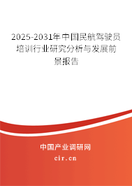 2025-2031年中國民航駕駛員培訓行業研究分析與發展前景報告