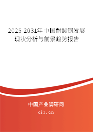 2025-2031年中國耐酸鋼發展現狀分析與前景趨勢報告