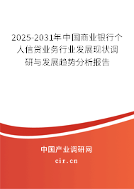 2025-2031年中國商業(yè)銀行個人信貸業(yè)務(wù)行業(yè)發(fā)展現(xiàn)狀調(diào)研與發(fā)展趨勢分析報告