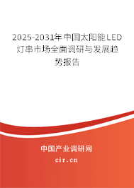 2025-2031年中國(guó)太陽(yáng)能LED燈串市場(chǎng)全面調(diào)研與發(fā)展趨勢(shì)報(bào)告