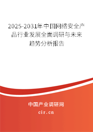 2025-2031年中國網絡安全產品行業發展全面調研與未來趨勢分析報告