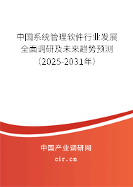 中國系統管理軟件行業發展全面調研及未來趨勢預測（2025-2031年）