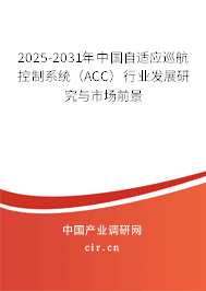 2025-2031年中國自適應巡航控制系統（ACC）行業發展研究與市場前景