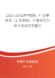 2025-2031年中國4, 4'-亞甲基雙（2-氯苯胺）行業研究分析與發展前景報告