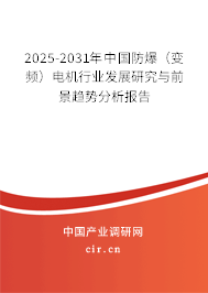 2025-2031年中國防爆（變頻）電機行業發展研究與前景趨勢分析報告