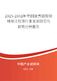 2025-2031年中國復方醋酸鈉林格注射液行業發展研究與趨勢分析報告