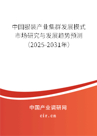 中國服裝產業集群發展模式市場研究與發展趨勢預測（2025-2031年）