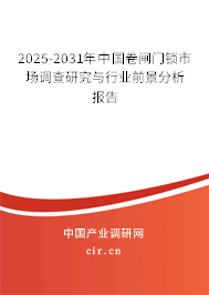 2025-2031年中國卷閘門鎖市場調查研究與行業前景分析報告