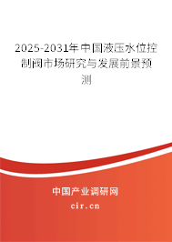 2025-2031年中國液壓水位控制閥市場研究與發展前景預測
