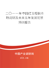 二〇一一年中國(guó)紅玉櫻桃市場(chǎng)調(diào)研及未來(lái)五年發(fā)展前景預(yù)測(cè)報(bào)告