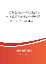 中國車載智能計算基礎平臺市場調研及前景趨勢預測報告（2025-2031年）