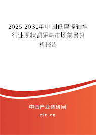 2025-2031年中國低摩擦軸承行業現狀調研與市場前景分析報告