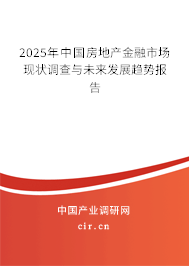 2025年中國房地產金融市場現狀調查與未來發展趨勢報告