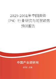 2025-2031年中國黃磷（P4）行業研究與前景趨勢預測報告
