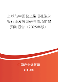 全球與中國聚乙烯閉孔泡沫板行業發展調研與市場前景預測報告（2025年版）