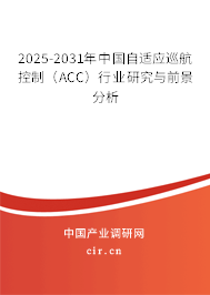 2025-2031年中國自適應(yīng)巡航控制（ACC）行業(yè)研究與前景分析