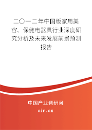 二〇一二年中國版家用美容、保健電器具行業(yè)深度研究分析及未來發(fā)展前景預(yù)測報告