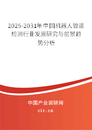 2025-2031年中國機器人管道檢測行業發展研究與前景趨勢分析
