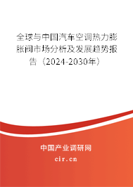 全球與中國汽車空調熱力膨脹閥市場分析及發展趨勢報告（2024-2030年）