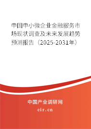 中國中小微企業(yè)金融服務(wù)市場現(xiàn)狀調(diào)查及未來發(fā)展趨勢預(yù)測報告（2025-2031年）