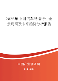 2025年中國汽車制造行業全景調研及未來趨勢分析報告