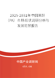 2025-2031年中國苯酐（PA）市場現狀調研分析與發展前景報告