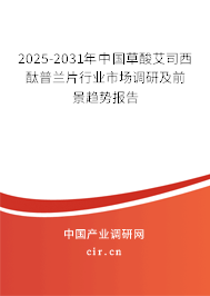 2025-2031年中國草酸艾司西酞普蘭片行業市場調研及前景趨勢報告