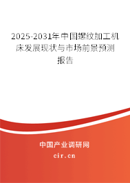 2025-2031年中國螺紋加工機(jī)床發(fā)展現(xiàn)狀與市場前景預(yù)測報告