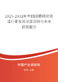 2025-2031年中國(guó)熔模精密鑄造行業(yè)發(fā)展深度調(diào)研與未來趨勢(shì)報(bào)告