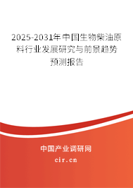 2025-2031年中國生物柴油原料行業發展研究與前景趨勢預測報告