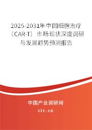 2025-2031年中國細胞治療（CAR-T）市場現狀深度調研與發展趨勢預測報告