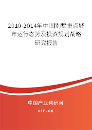 2010-2014年中國別墅重點城市運行態勢及投資規劃戰略研究報告