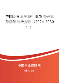 中國3-氟苯甲醚行業發展研究與前景分析報告（2024-2030年）