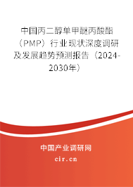 中國丙二醇單甲醚丙酸酯（PMP）行業現狀深度調研及發展趨勢預測報告（2024-2030年）